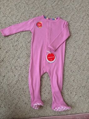 MagneticMe Pink Ribbed Footed One-Piece Pajama